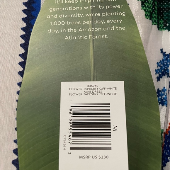 FARM Rio Off White Flower Tapestry Mini Dress - NWT - Picture 8 of 8